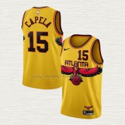 Camiseta Clint Capela NO 15 Atlanta Hawks Ciudad 2021-22 Amarillo