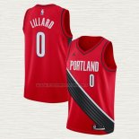 Camiseta Damian Lillard NO 0 Portland Trail Blazers Statement Rojo