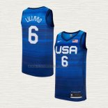 Camiseta Damian Lillard NO 6 USA 2021 Azul