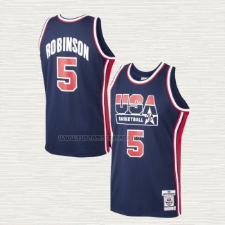 Camiseta David Robinson NO 5 USA 1992 Azul