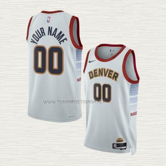 Camiseta Denver Nuggets Personalizada Ciudad 2022-23 Blanco