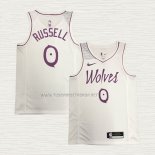 Camiseta Derrick Rose NO 0 Minnesota Timberwolves Earned Blanco