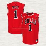 Camiseta Derrick Rose NO 1 Chicago Bulls Rojo