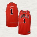 Camiseta Derrick Rose NO 1 Nino Chicago Bulls Icon Rojo