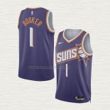 Camiseta Devin Booker NO 1 Phoenix Suns Icon 2023-24 Violeta