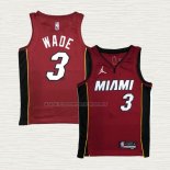 Camiseta Dwyane Wade NO 3 Miami Heat Statement 2020-21 Rojo