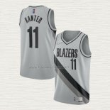 Camiseta Enes Kanter NO 11 Portland Trail Blazers Earned 2020-21 Gris