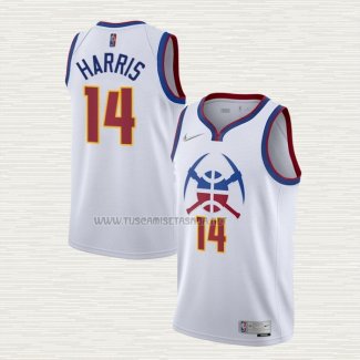 Camiseta Gary Harris NO 14 Denver Nuggets Earned 2020-21 Blanco