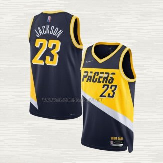 Camiseta Isaiah Jackson NO 23 Indiana Pacers Ciudad 2021-22 Azul