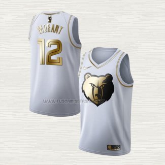 Camiseta Ja Morant NO 12 Memphis Grizzlies Golden Edition Blanco