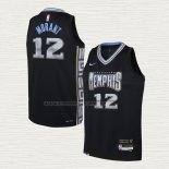 Camiseta Ja Morant NO 12 Nino Memphis Grizzlies Ciudad 2022-23 Negro