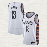 Camiseta James Harden NO 13 Brooklyn Nets Ciudad 2020 Blanco