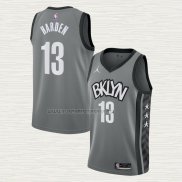 Camiseta James Harden NO 13 Brooklyn Nets Statement 2020 Gris