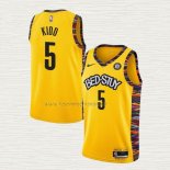 Camiseta Jason Kidd NO 5 Brooklyn Nets Ciudad 2020-21 Amarillo