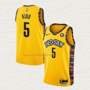 Camiseta Jason Kidd NO 5 Brooklyn Nets Ciudad 2020-21 Amarillo