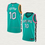 Camiseta Jeremy Sochan NO 10 San Antonio Spurs Ciudad 2022-23 Verde