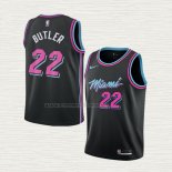 Camiseta Jimmy Butler NO 22 Nino Miami Heat Ciudad Negro