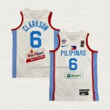 Camiseta Jordan Clarkson NO 6 Filipino Juegos Olimpicos 2024 Blanco
