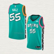 Camiseta Jordan Hall NO 55 San Antonio Spurs Ciudad 2022-23 Verde