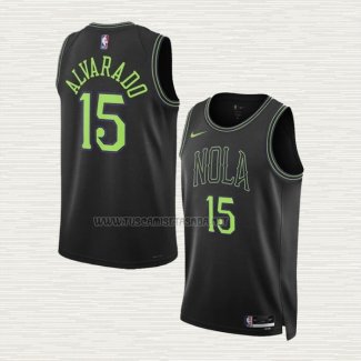 Camiseta Jose Alvarado NO 15 New Orleans Pelicans Ciudad 2023-24 Negro