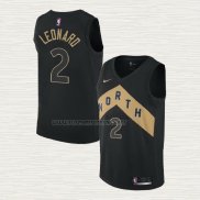 Camiseta Kawhi Leonard NO 2 Toronto Raptors Ciudad 2018 Negro