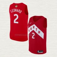 Camiseta Kawhi Leonard NO 2 Toronto Raptors Earned 2018-19 Rojo
