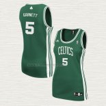 Camiseta Kevin Garnett NO 5 Mujer Boston Celtics Icon Verde