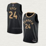 Camiseta Khem Birch NO 24 Toronto Raptors Ciudad 2022-23 Negro