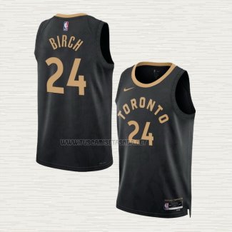 Camiseta Khem Birch NO 24 Toronto Raptors Ciudad 2022-23 Negro