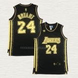 Camiseta Kobe Bryant NO 24 Los Angeles Lakers Retro Oro Negro