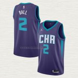 Camiseta LaMelo Ball NO 2 Charlotte Hornets Statement Edition Violeta