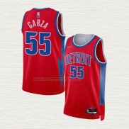 Camiseta Luka Garza NO 55 Detroit Pistons Ciudad 2021-22 Rojo