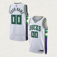 Camiseta Milwaukee Bucks Personalizada Ciudad 2021-22 Blanco