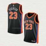 Camiseta Mitchell Robinson NO 23 New York Knicks Ciudad 2022-23 Negro