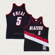 Camiseta NO 5 Portland Trail Blazers Hardwood Classics Throwback Negro Jermaine O'Neal