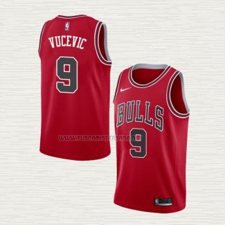 Camiseta Nikola Vucevic NO 9 Chicago Bulls Icon 2020-21 Rojo