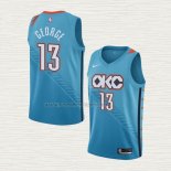 Camiseta Paul George NO 13 Oklahoma City Thunder Ciudad 2018-19 Azul