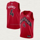 Camiseta Scottie Barnes NO 4 Toronto Raptors Icon 2020-21 Rojo