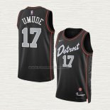 Camiseta Stanley Umude NO 17 Detroit Pistons Ciudad 2023-24 Negro