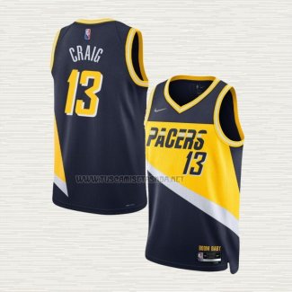 Camiseta Torrey Craig NO 13 Indiana Pacers Ciudad 2021-22 Azul