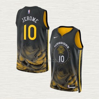 Camiseta Ty Jerome NO 10 Golden State Warriors Ciudad 2022-23 Negro