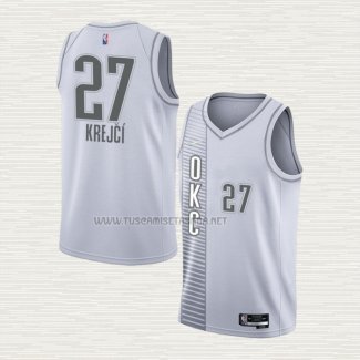 Camiseta Vit Krejci NO 27 Oklahoma City Thunder Ciudad 2021-22 Blanco