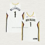 Camiseta Zion Williamson NO 1 New Orleans Pelicans Association Autentico 2020-21 Blanco
