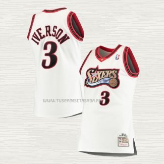 Camiseta Allen Iverson NO 3 Philadelphia 76ers Retro Blanco