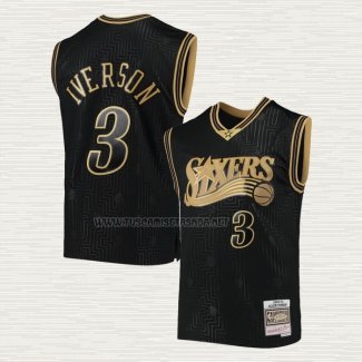 Camiseta Allen Iverson NO 3 Philadelphia 76ers Retro Chinese New Year 2020 Negro