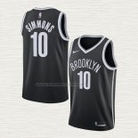 Camiseta Ben Simmons NO 10 Brooklyn Nets Icon 2021-22 Negro