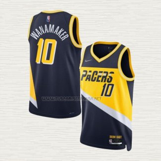 Camiseta Brad Wanamaker NO 10 Indiana Pacers Ciudad 2021-22 Azul