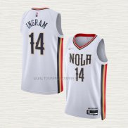 Camiseta Brandon Ingram NO 14 New Orleans Pelicans Ciudad 2021-22 Blanco