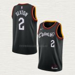 Camiseta Collin Sexton NO 2 Cleveland Cavaliers Ciudad 2020-21 Negro