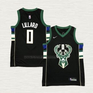 Camiseta Damian Lillard NO 0 Nino Milwaukee Bucks Statement 2018-19 Negro